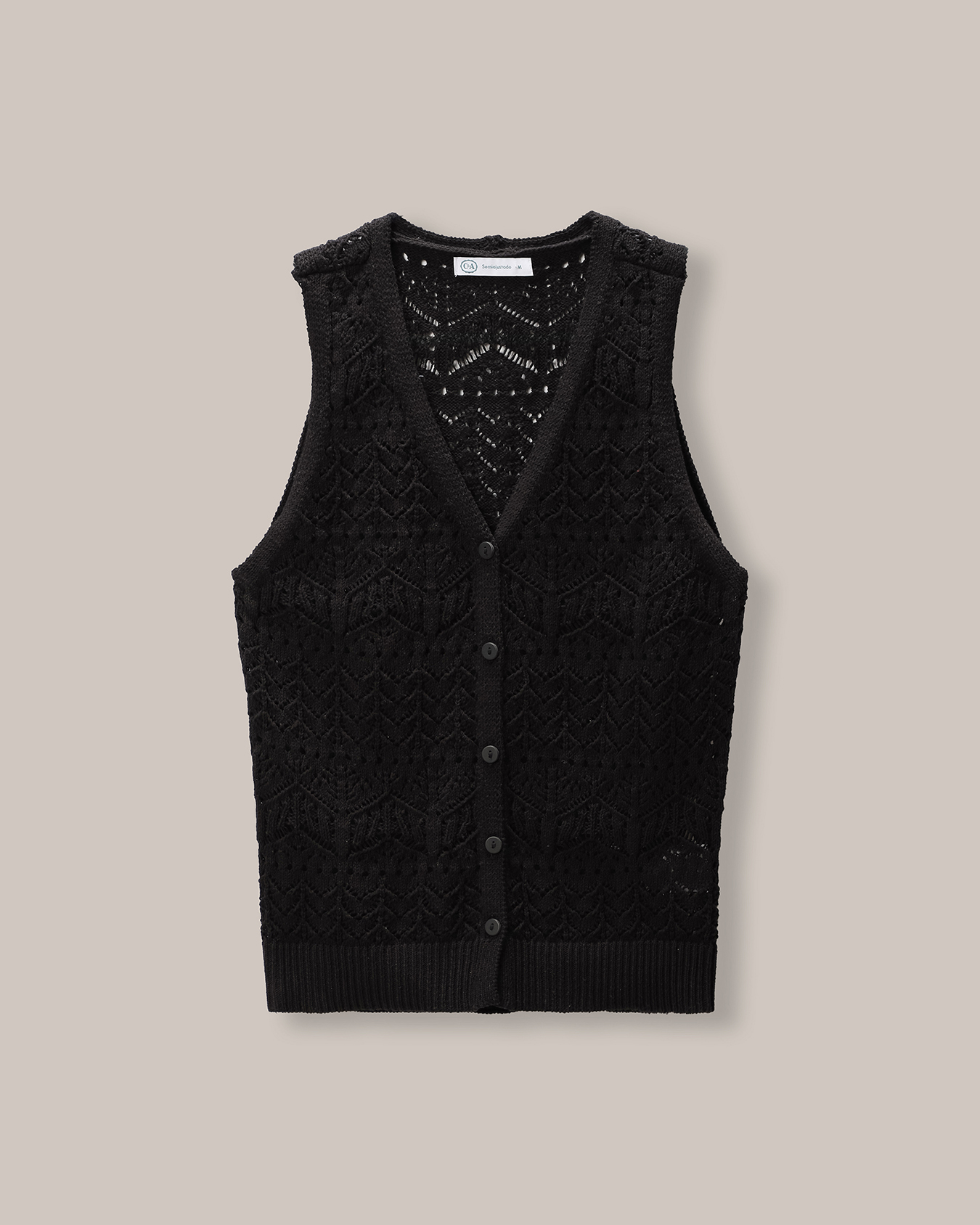 Suéter Chaleco De Lana Negro Chaleco Negro De Punto Para