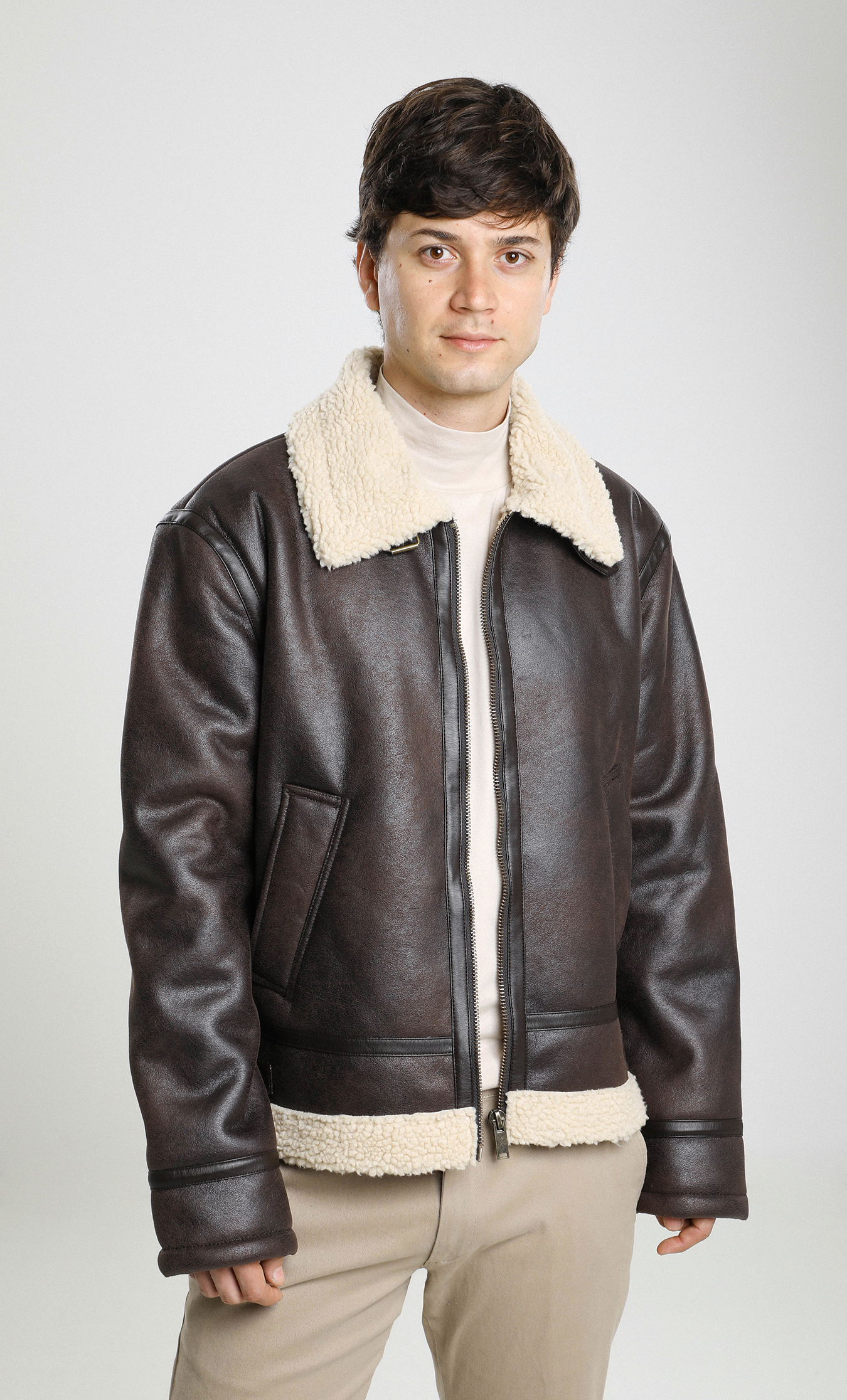 Chaqueta Acolchada Cazadoras De Cuero Hombre C&a Chaqueta