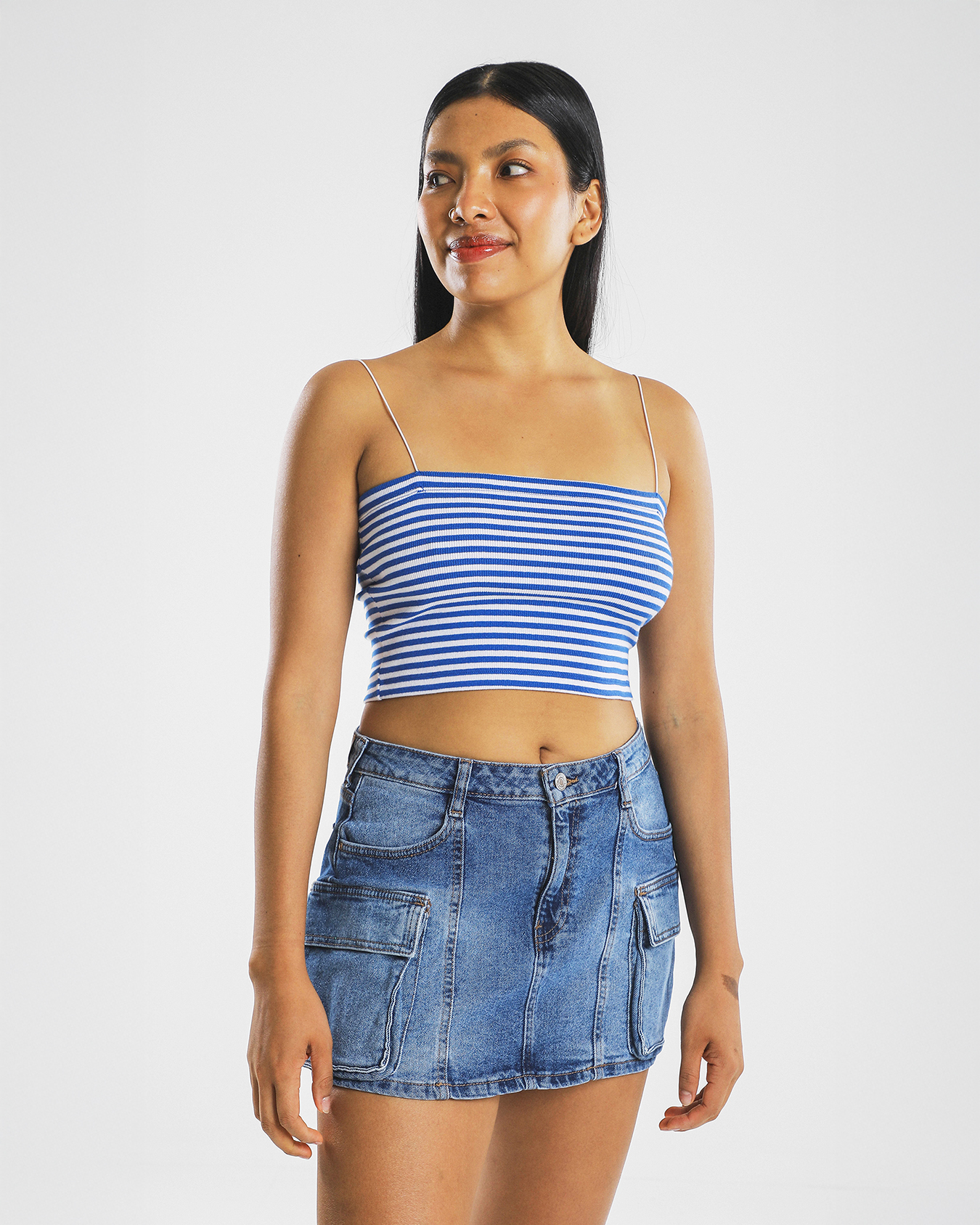 Crop Top Tirantes Rayas Azul Para mujer – C&A México