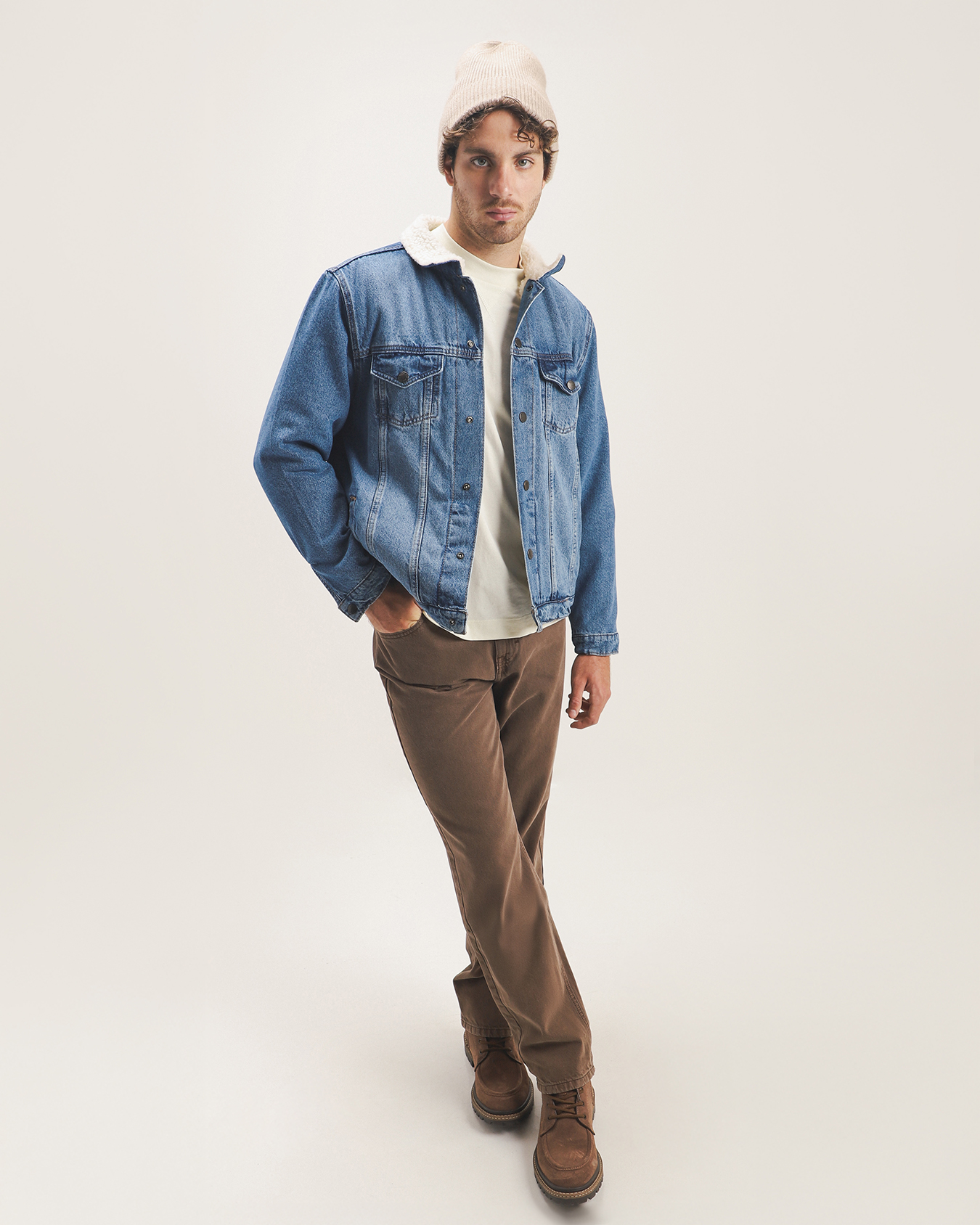 Chamarra Mezclilla Borrega