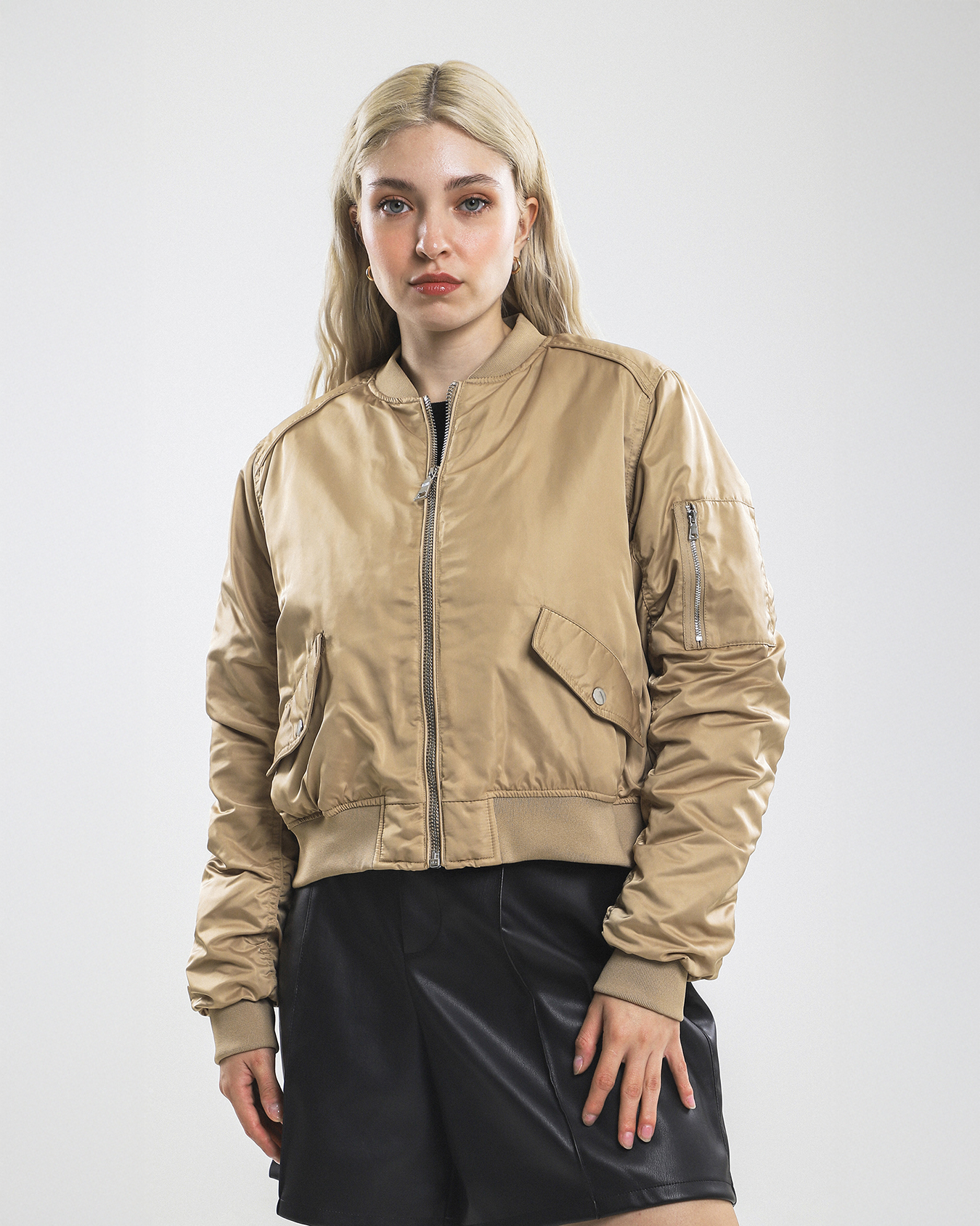 Bomber Bolsillos Chamarra Bomber Mujer C&a Chamarras De Piel Mujer C&a  Chaqueta Acolchada Premamá C&A