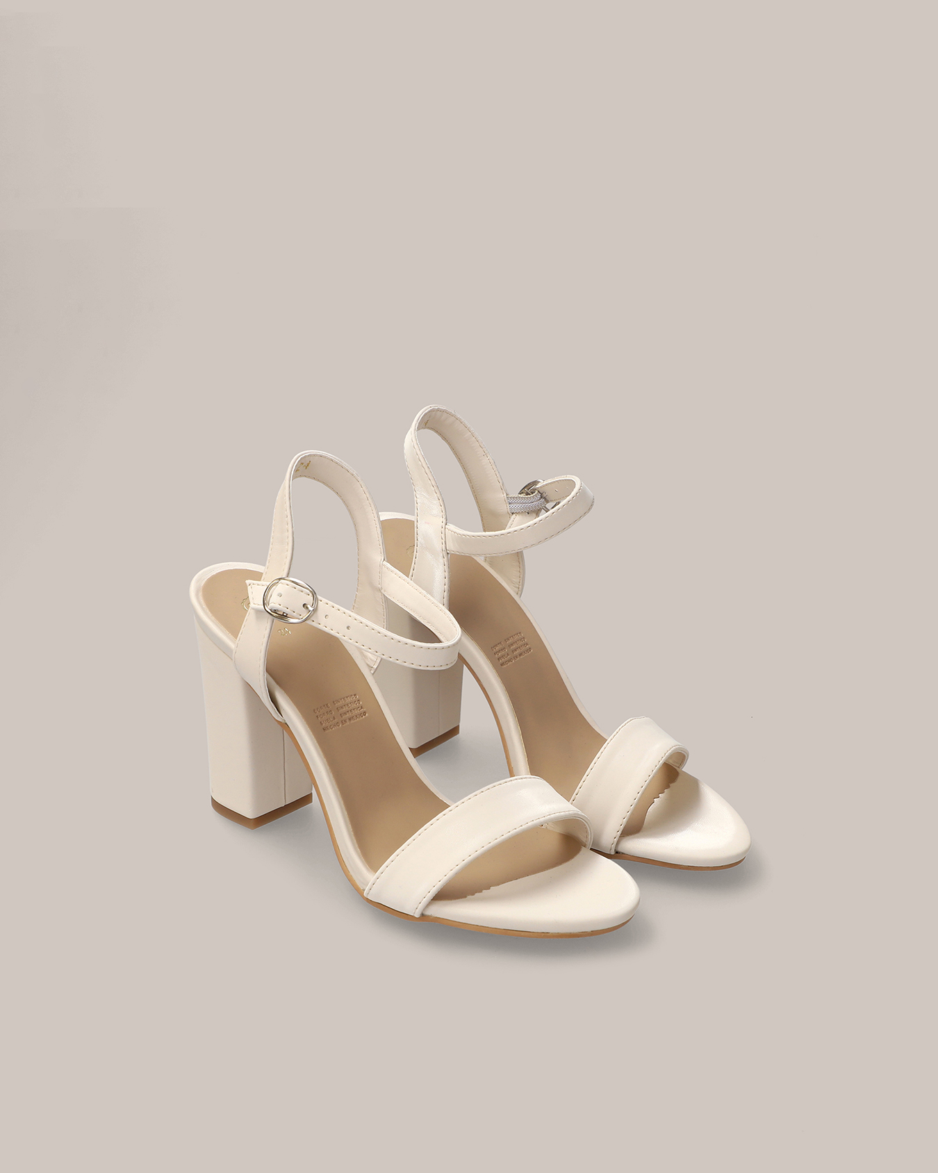 Beige Zapatos Taco Bajo Cuadrado Tacon Cuadrado Sandalias Color