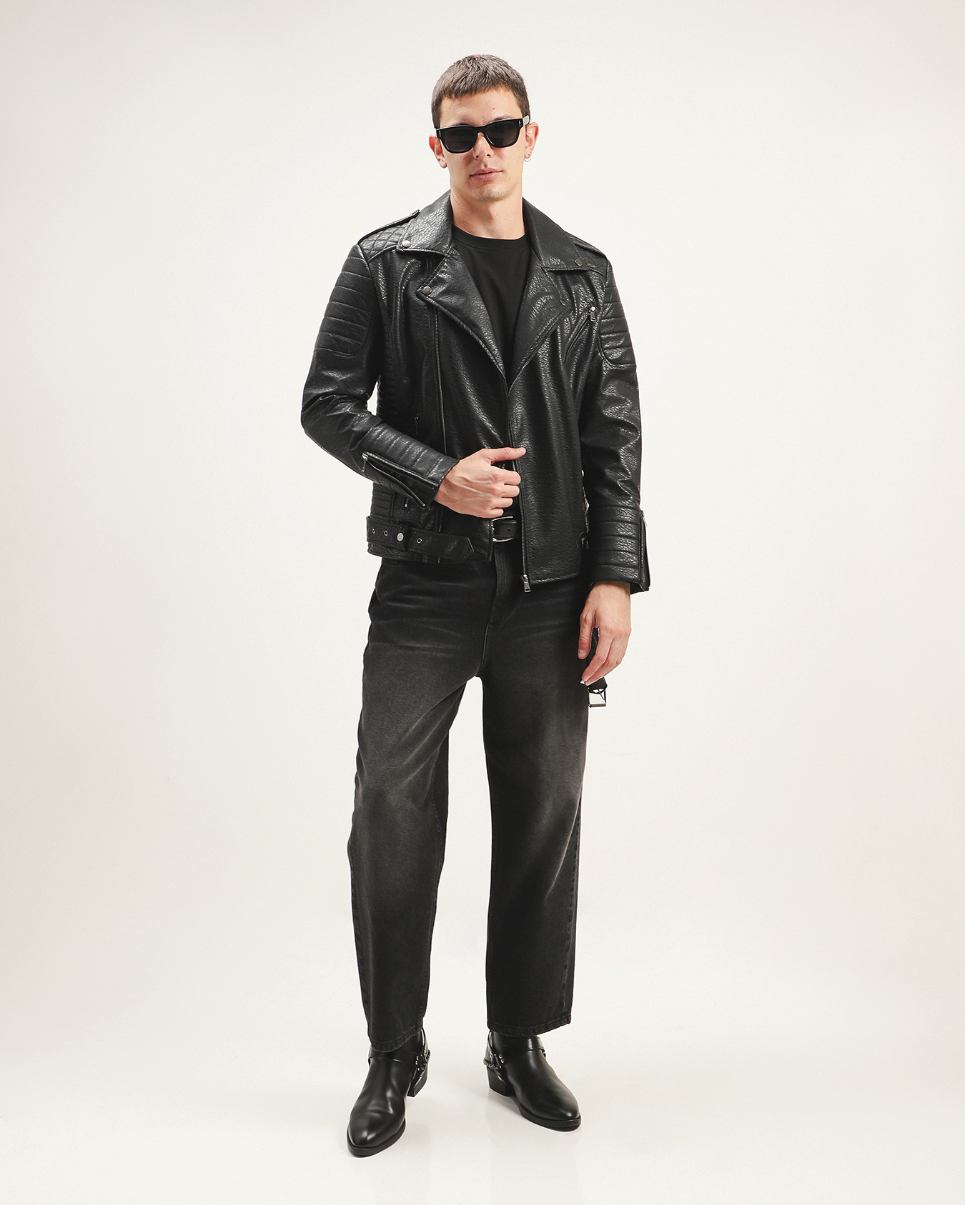 Chamarra Biker Efecto Piel