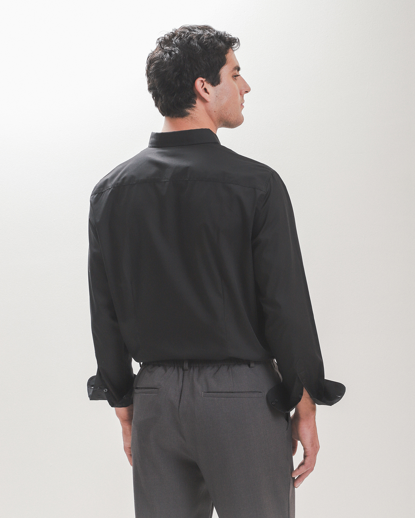 Camisa De Manga Larga Para Hombre Tallas Grandes Blanca Casual De Negocios