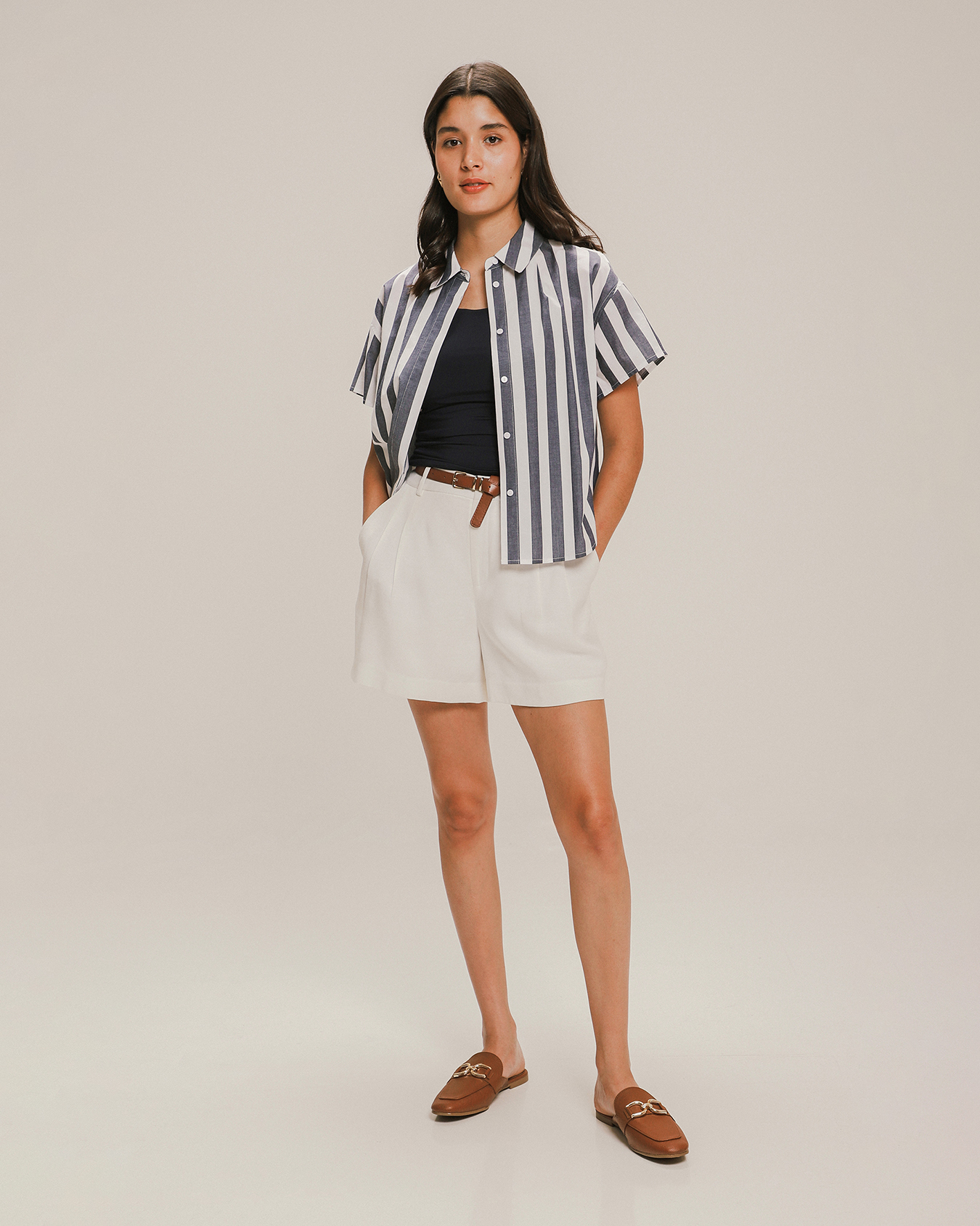 Camisa Fit Boxy Rayas