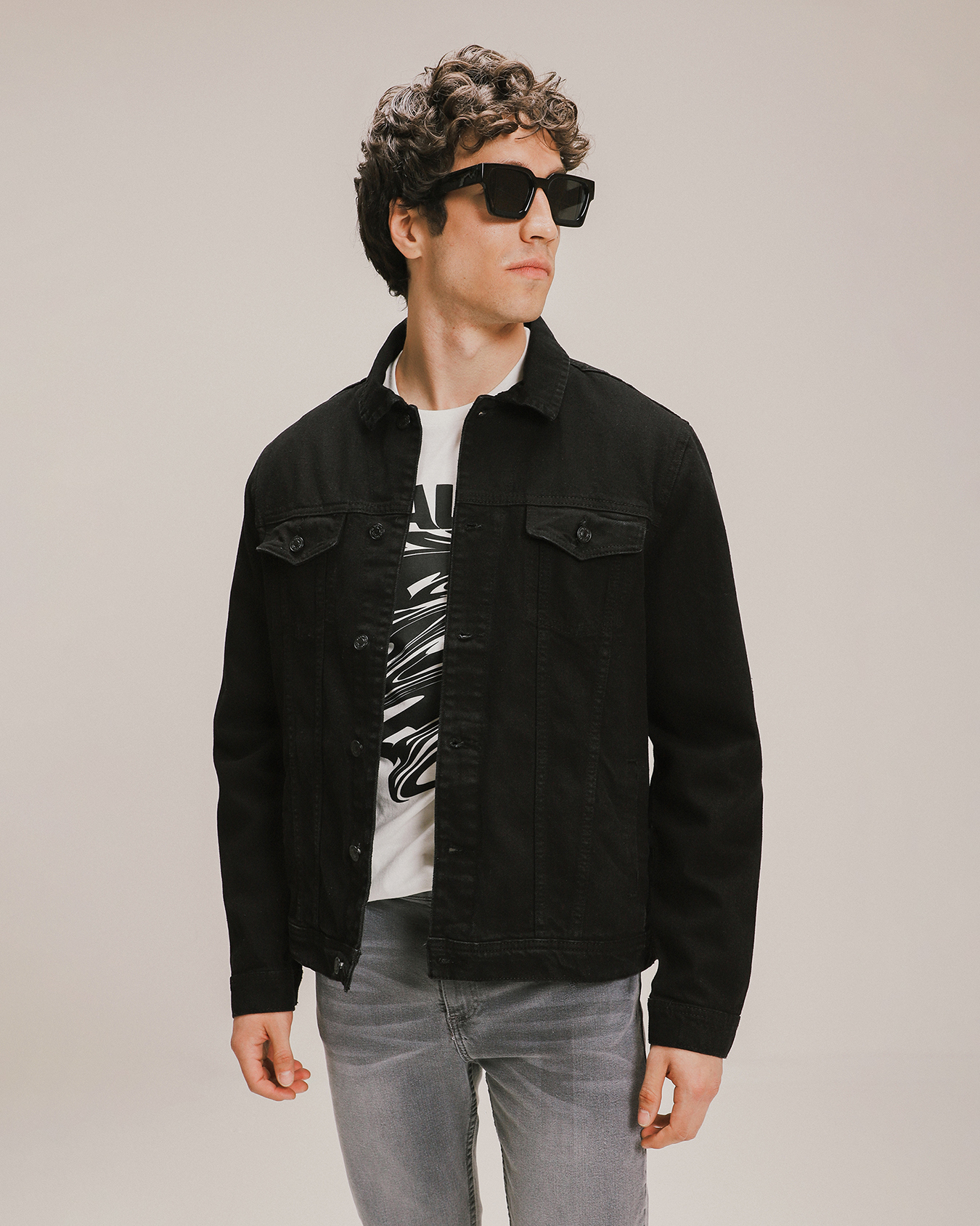 Chamarra Negra Hombre Chamarras De Mezclilla Con Sudadera Chamarra